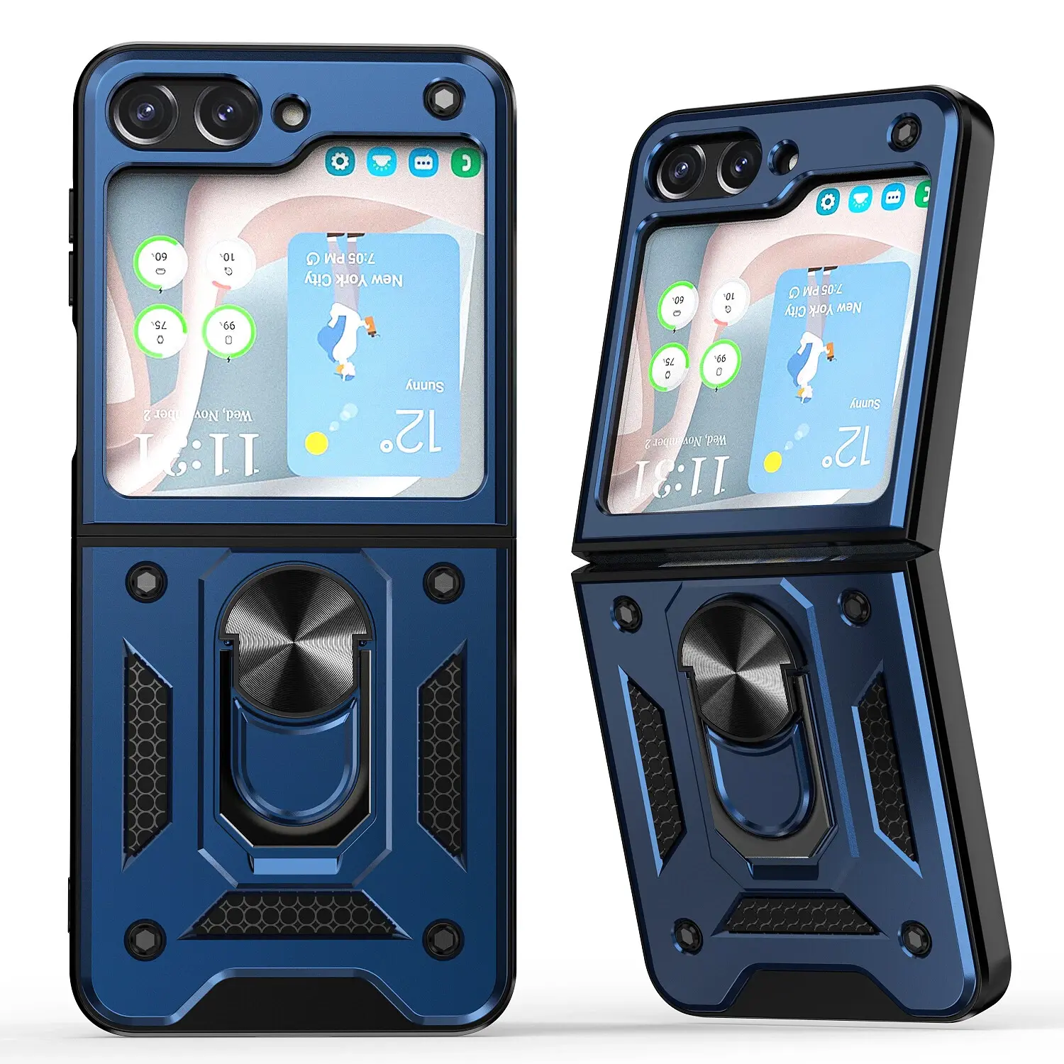 Samsung Galaxy Z Flip 7 2in1 Ring Stand Case Blue